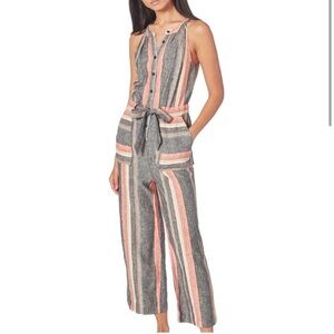 Joie Stripe Linen Jumpsuit